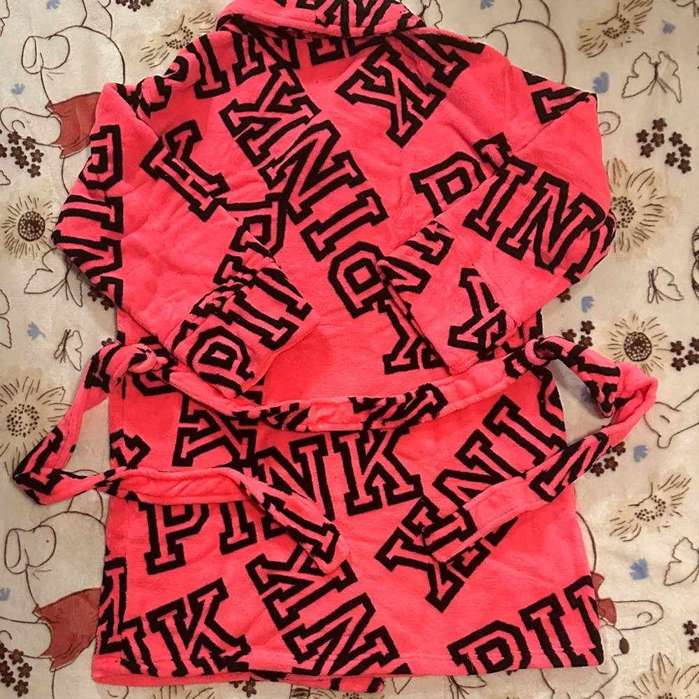 Pink Logo Print Robe - Picture 3 of 3